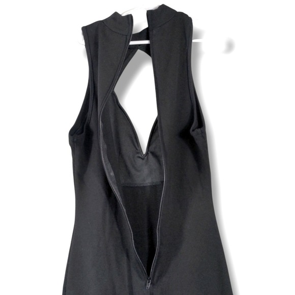 Charlotte Russe Womens XS Bodycon Dress Rayon Blend Black Cutout Mock Neck Club - Picture 4 of 9